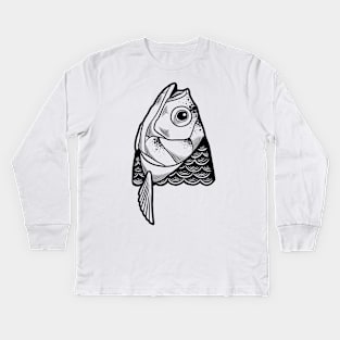 Fish head Kids Long Sleeve T-Shirt